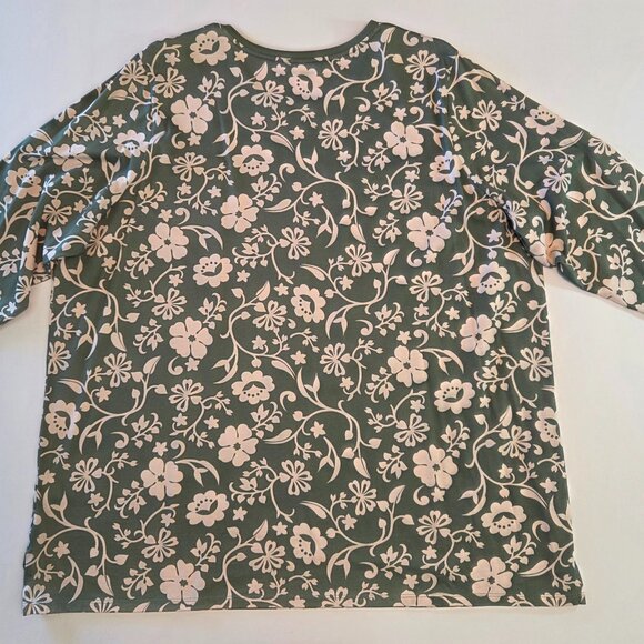 NWOT - Lands’ End 3/4 Sleeve Floral Print Top – Size 2X - Never Worn - Picture 4 of 11